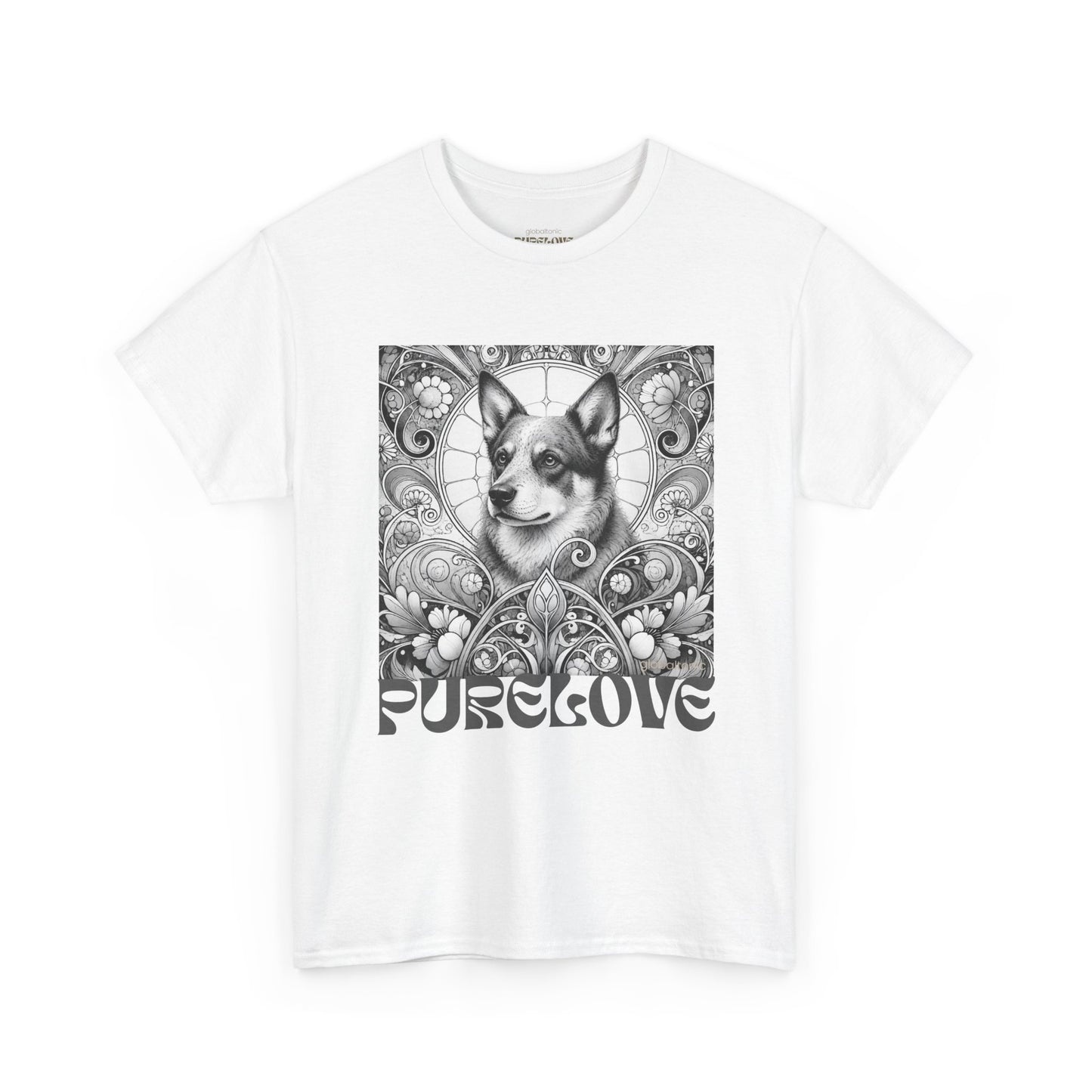 Australian Blue Heeler Vintage Unisex Cotton Tee for Dog Lovers (Black & White)