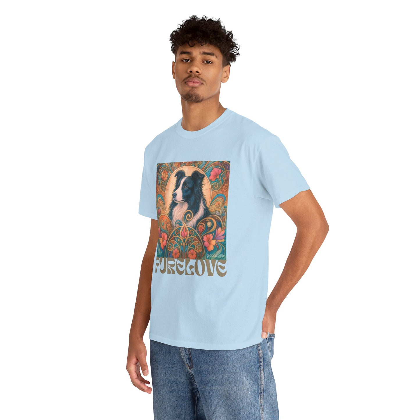 Border Collie (Black & White) Vintage Graphic T-Shirt – Unisex Cotton Tee for Dog Lovers