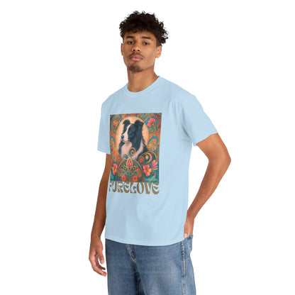 Border Collie (Black & White) Vintage Graphic T-Shirt – Unisex Cotton Tee for Dog Lovers