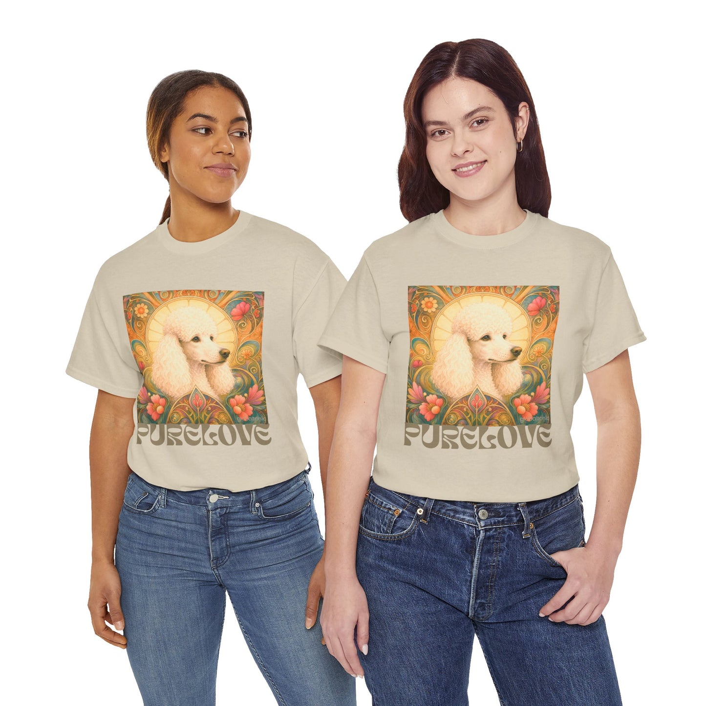 White Poodle Vintage Graphic T-Shirt – Unisex Cotton Tee for Dog Lovers