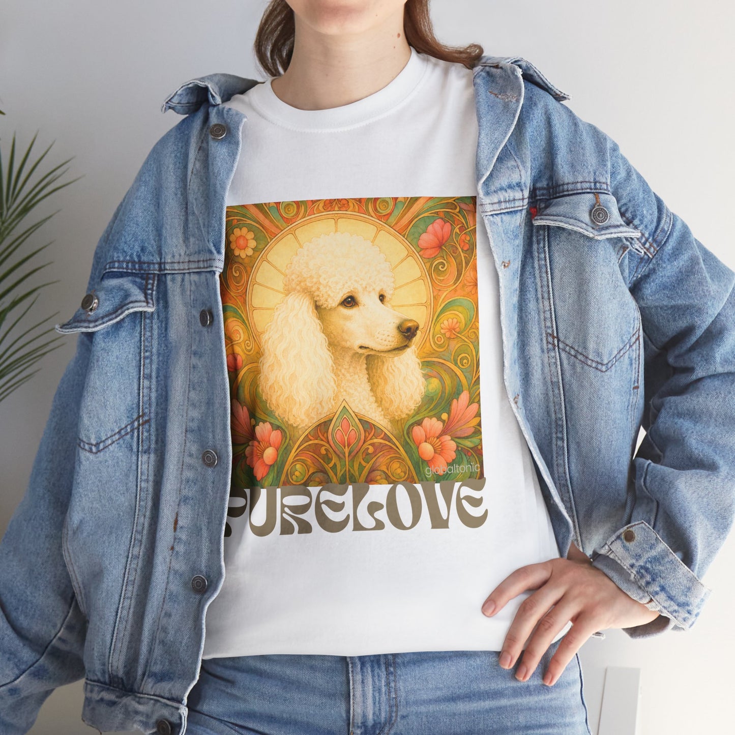 White Poodle Vintage Graphic T-Shirt – Unisex Cotton Tee for Dog Lovers