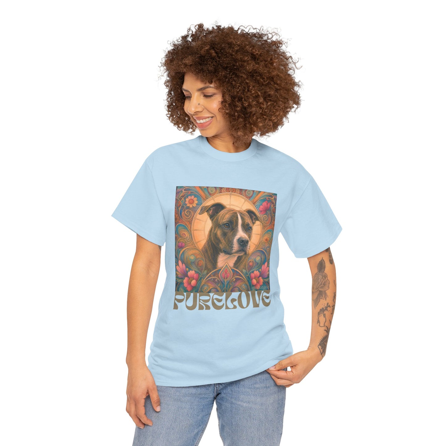 Staffy (Coco) Bull Terrier Vintage Unisex Cotton Tee for Dog Lovers
