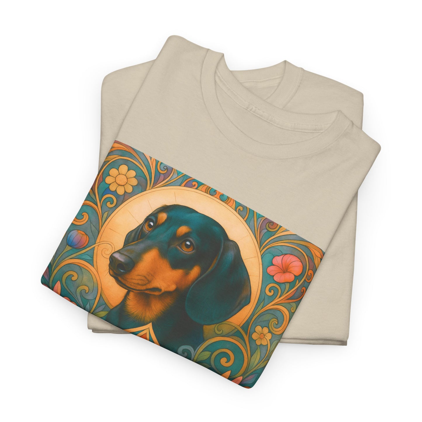 Dachshund Black Tan Shorthair Vintage Graphic T-shirt - Unisex Cotton Tee for Dog Lovers