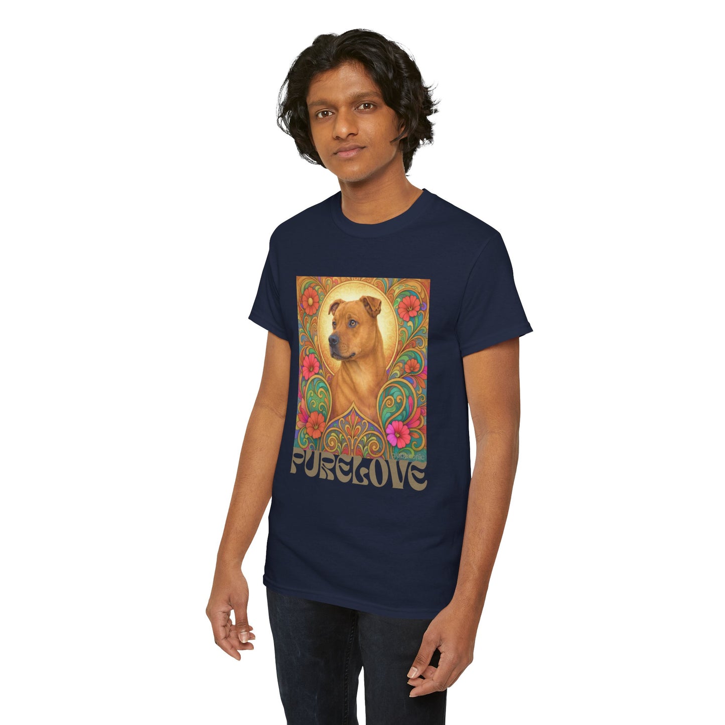 Staffy Tan Vintage Graphic T-Shirt – Unisex Cotton Tee for Dog Lovers
