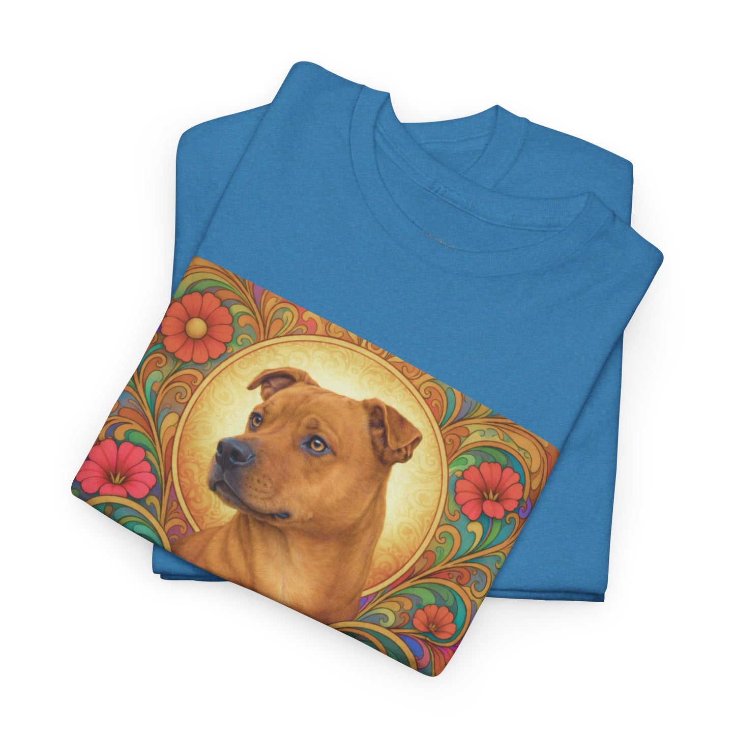 Staffy Tan Vintage Graphic T-Shirt – Unisex Cotton Tee for Dog Lovers