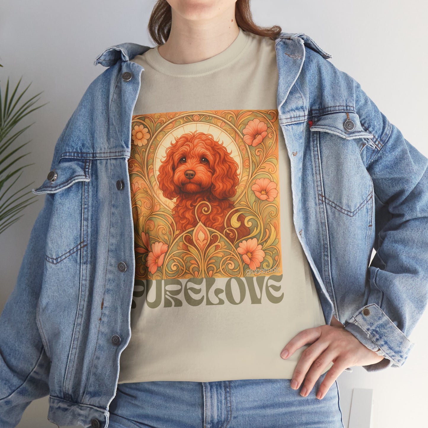 Strawberry Cavapoo (Cavoodle) Vintage Graphic T-shirt -Unisex Cotton Tee for Dog Lovers