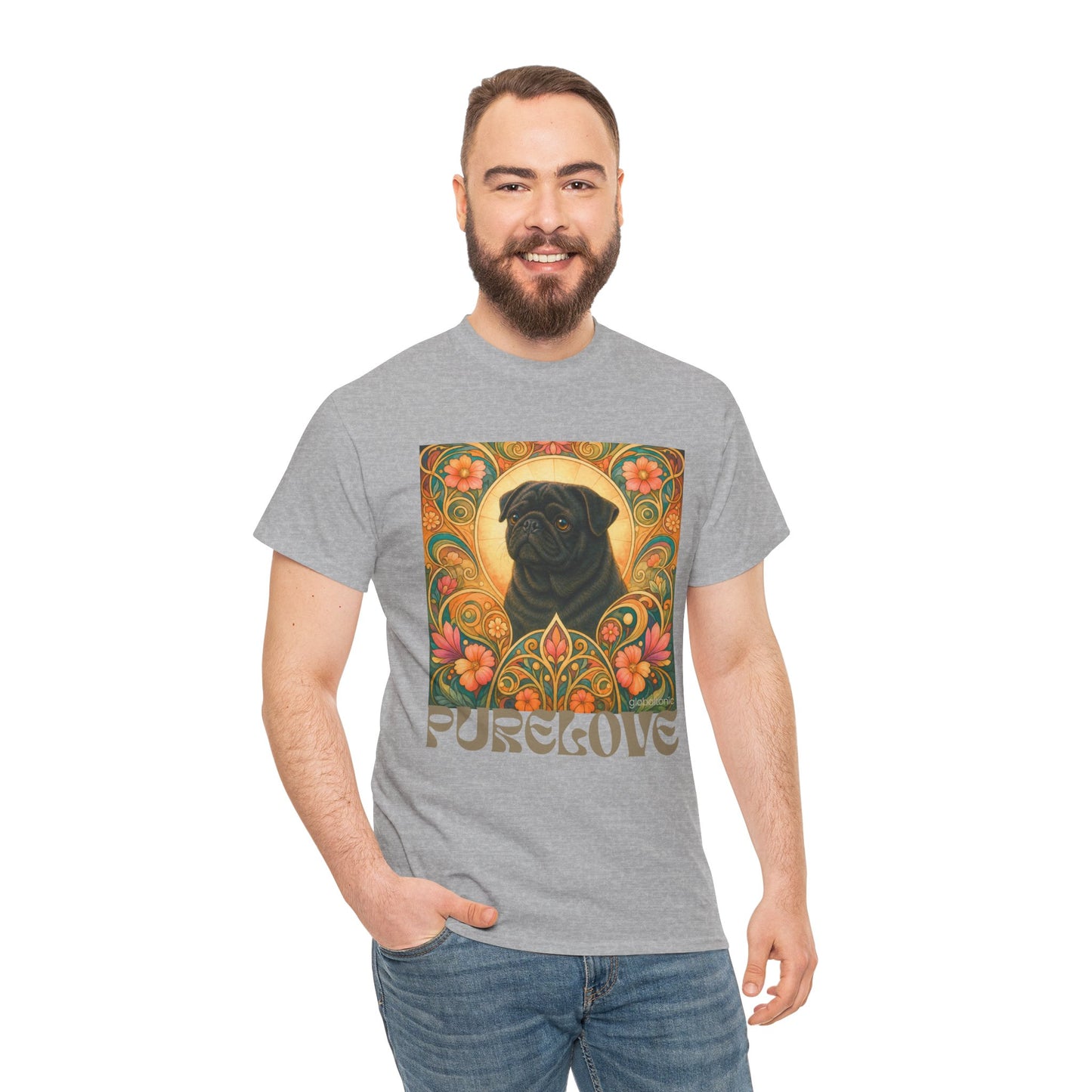 Pug Black Vintage Graphic T-Shirt – Unisex Cotton Tee for Dog Lovers
