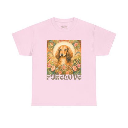 Dachshund Tan Longhair Vintage Graphic T-Shirt – Unisex Cotton Tee for Dog Lovers