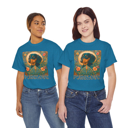 Dachshund Black Tan Shorthair Vintage Graphic T-shirt - Unisex Cotton Tee for Dog Lovers