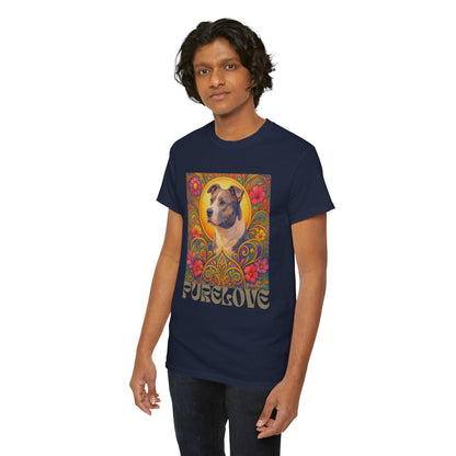 Staffy Grey & White Vintage Graphic T-Shirt – Unisex Cotton Tee for Dog Lovers