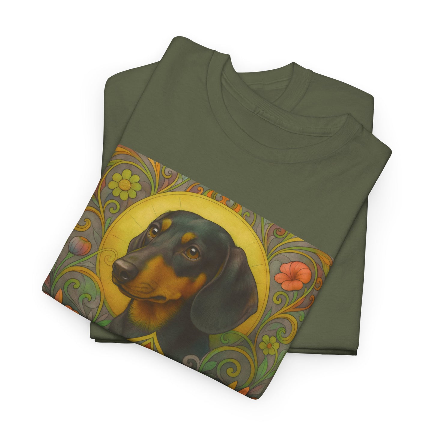 Dachshund Black Tan Shorthair Vintage Graphic T-shirt - Unisex Cotton Tee for Dog Lovers