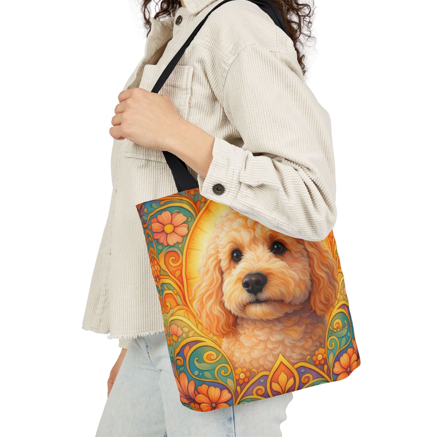 Goldendoodle (Groodle) All-Over Print Canvas Tote Bag – Colourful Artistic Dog Lover Gift