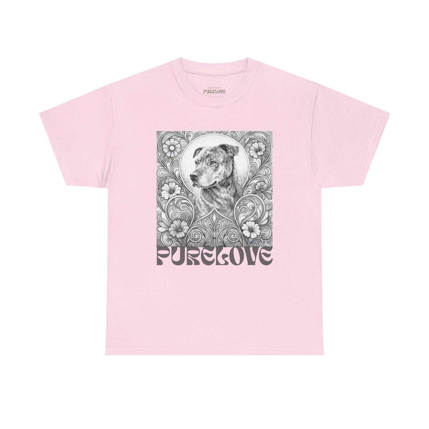 Staffy Brown Brindle Vintage Graphic T-Shirt – Unisex Cotton Tee for Dog Lovers (Black & White)