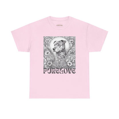 Staffy Brown Brindle Vintage Graphic T-Shirt – Unisex Cotton Tee for Dog Lovers (Black & White)