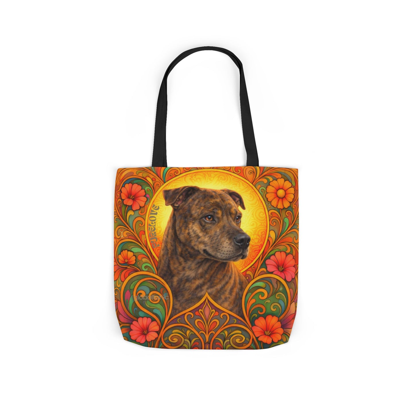 Staffy Brown All-Over Print Canvas Tote Bag – Colourful Artistic Dog Lover Gift