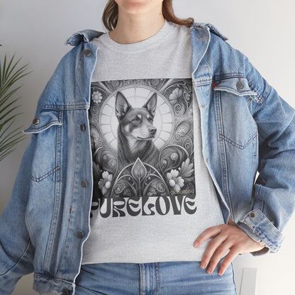 Kelpie Brown Vintage Unisex Cotton Tee for Dog Lovers (Black & White)