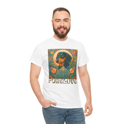 Dachshund Black Tan Shorthair Vintage Graphic T-shirt - Unisex Cotton Tee for Dog Lovers