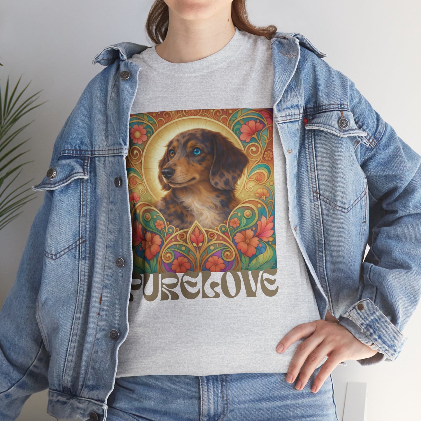 Dachshund Merle Wirehaired Vintage Unisex Cotton Tee for Dog Lovers