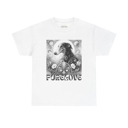 Borzoi Vintage Unisex Cotton Tee for Dog Lovers (Black & White)
