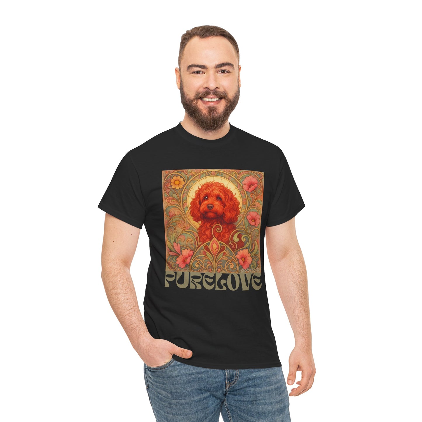 Strawberry Cavapoo (Cavoodle) Vintage Graphic T-shirt -Unisex Cotton Tee for Dog Lovers
