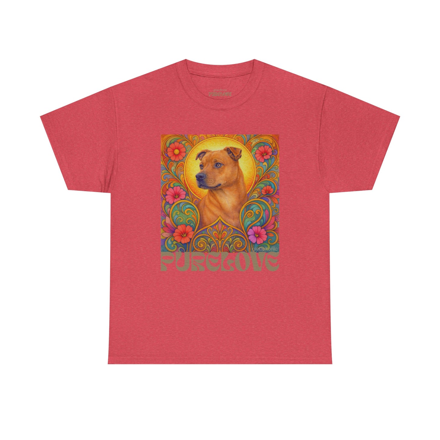 Staffy Tan Vintage Graphic T-Shirt – Unisex Cotton Tee for Dog Lovers