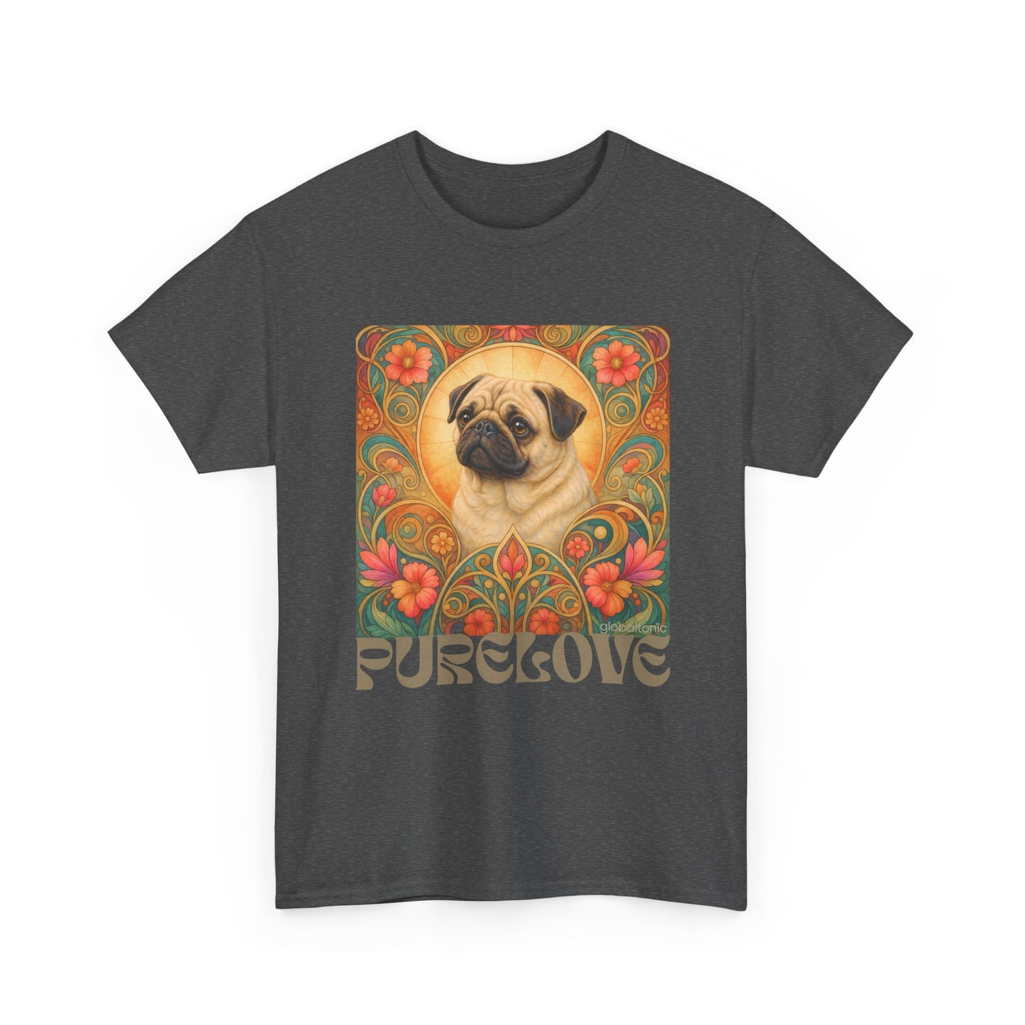Pug Tan Vintage Graphic T-Shirt – Unisex Cotton Tee for Dog Lovers