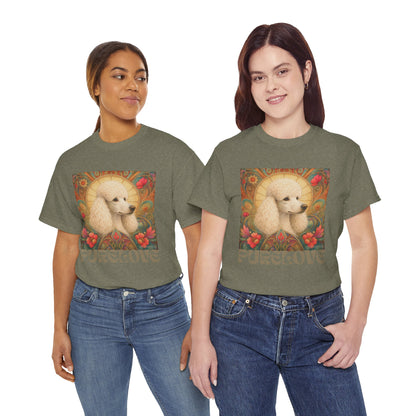 White Poodle Vintage Graphic T-Shirt – Unisex Cotton Tee for Dog Lovers