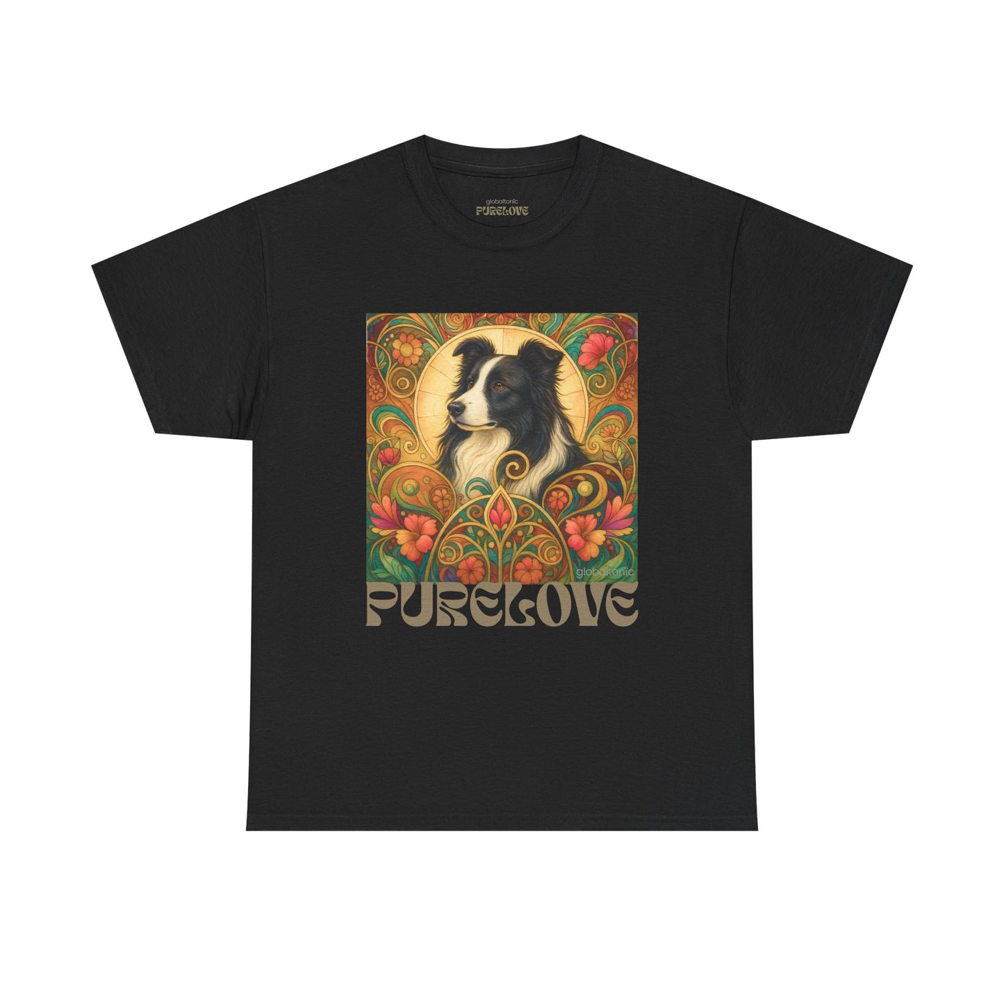 Border Collie (Black & White) Vintage Graphic T-Shirt – Unisex Cotton Tee for Dog Lovers