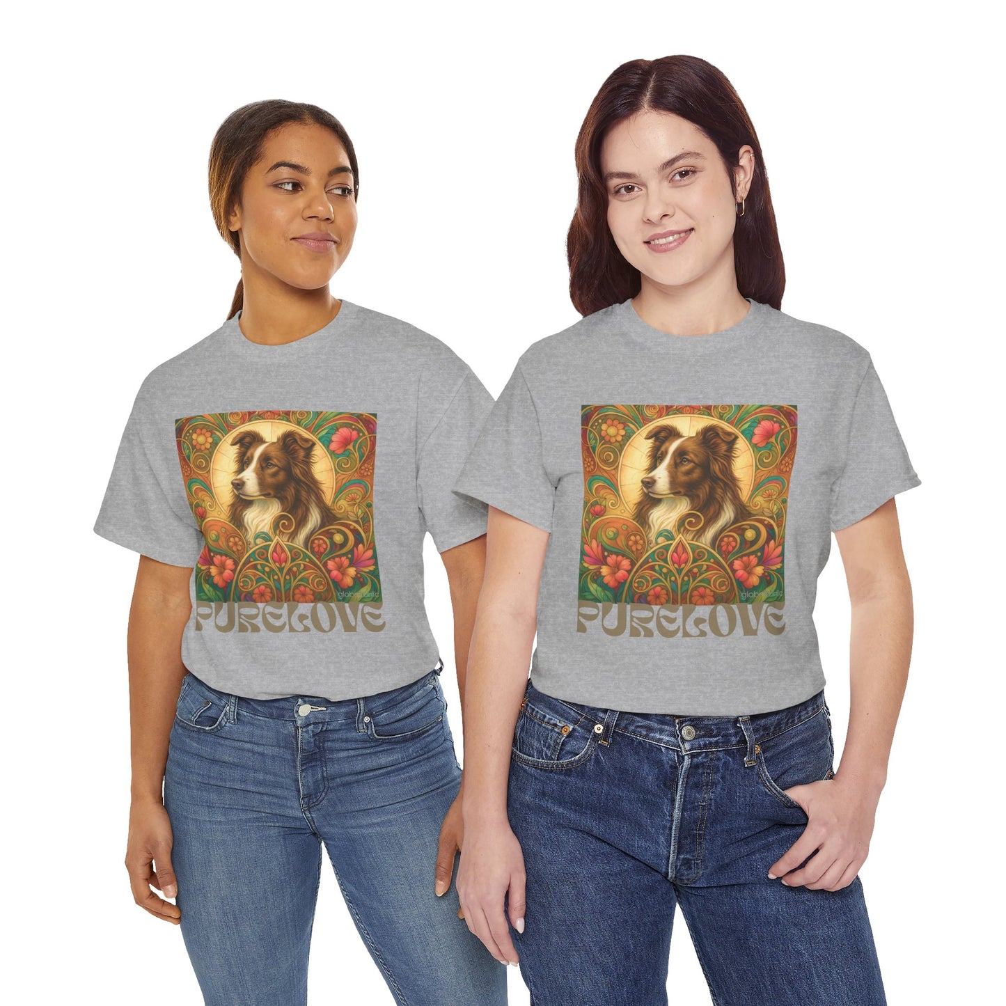 Border Collie (Chocolate & White) Vintage Graphic T-Shirt – Unisex Cotton Tee for Dog Lovers