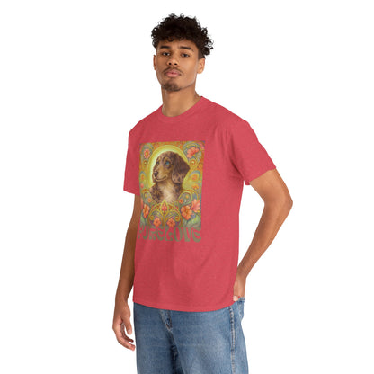 Dachshund Merle Wirehaired Vintage Unisex Cotton Tee for Dog Lovers