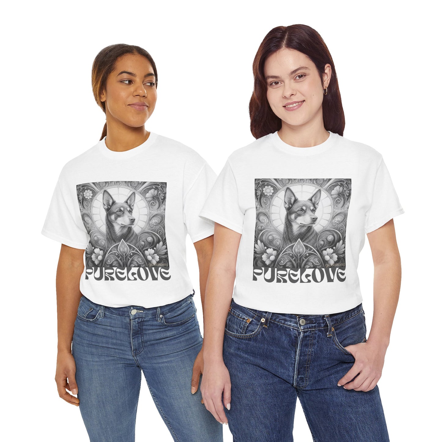 Kelpie Brown Vintage Unisex Cotton Tee for Dog Lovers (Black & White)