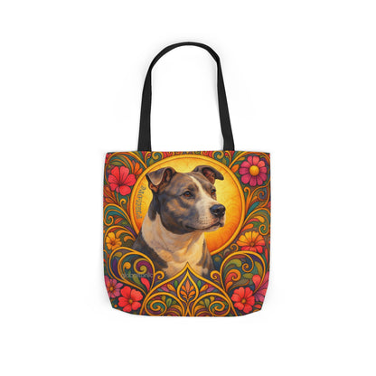 Staffy Grey & White All-Over Print Canvas Tote Bag – Colourful Artistic Dog Lover Gift