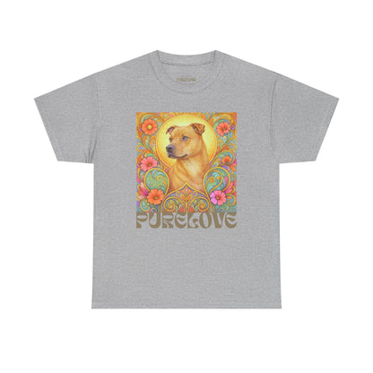 Staffy Tan Vintage Graphic T-Shirt – Unisex Cotton Tee for Dog Lovers