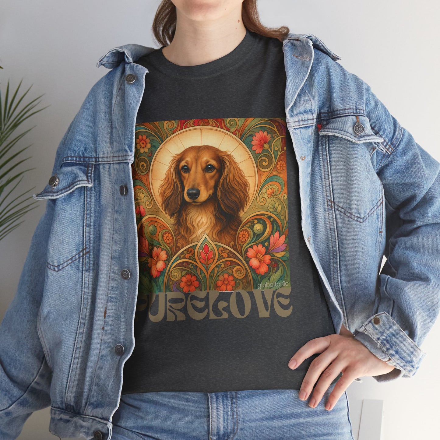 Dachshund Tan Longhair Vintage Graphic T-Shirt – Unisex Cotton Tee for Dog Lovers