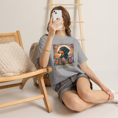 Dachshund Black Tan Vintage Graphic T-Shirt – Unisex Cotton Tee for Dog Lovers