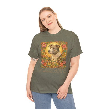 Staffy Grey & White Vintage Graphic T-Shirt – Unisex Cotton Tee for Dog Lovers