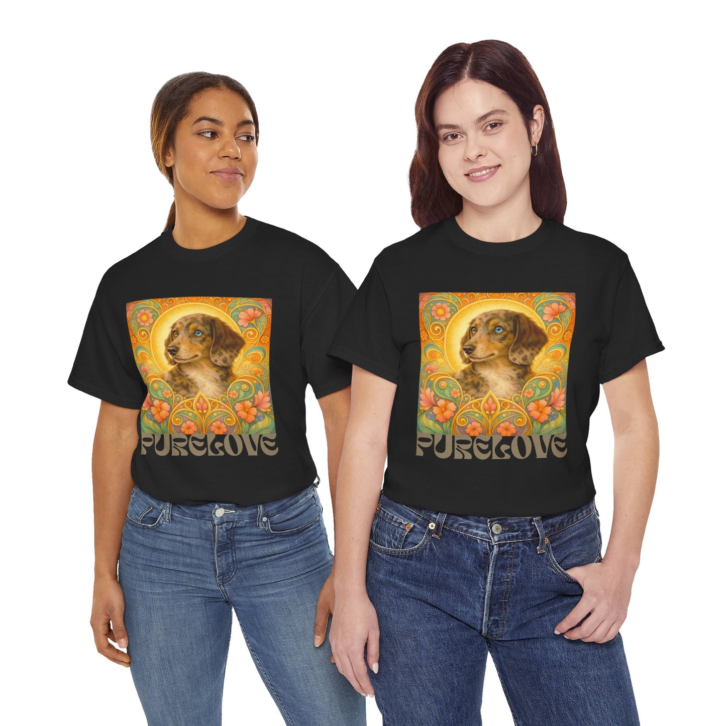 Dachshund Merle Wirehaired Vintage Unisex Cotton Tee for Dog Lovers
