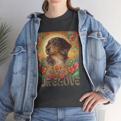 Dachshund Merle Wirehaired Vintage Unisex Cotton Tee for Dog Lovers