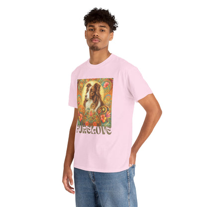 Border Collie (Chocolate & White) Vintage Graphic T-Shirt – Unisex Cotton Tee for Dog Lovers