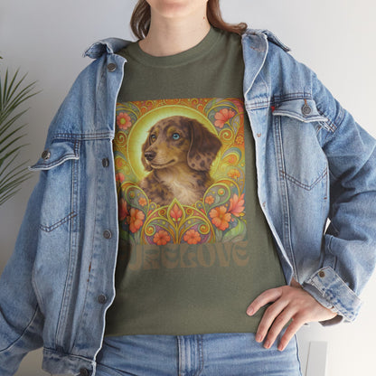 Dachshund Merle Wirehaired Vintage Unisex Cotton Tee for Dog Lovers