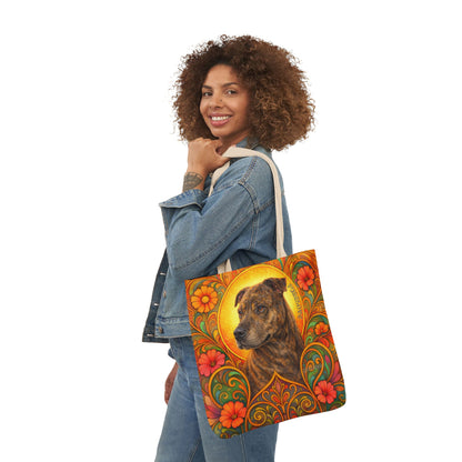 Staffy Brown All-Over Print Canvas Tote Bag – Colourful Artistic Dog Lover Gift