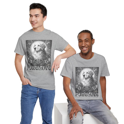 Golden Retriever Vintage Unisex Cotton Tee for Dog Lovers (Black & White)