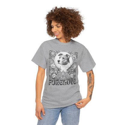 Staffy Grey & White Vintage Unisex Cotton Tee for Dog Lovers (Black & White T-Shirt)