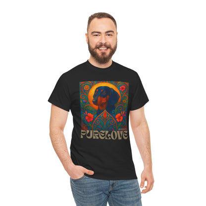 Dachshund Black Tan Shorthair Vintage Graphic T-shirt - Unisex Cotton Tee for Dog Lovers