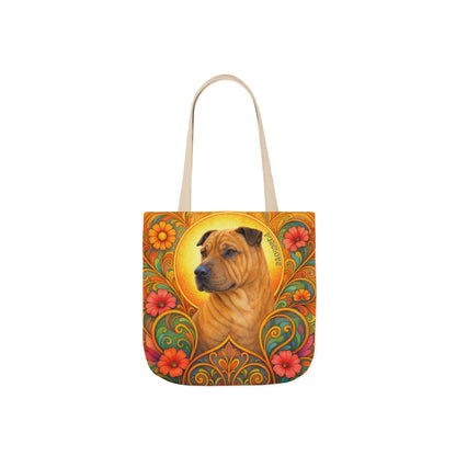 Shar Pei All-Over Print Canvas Tote Bag – Colourful Artistic Dog Lover Gift