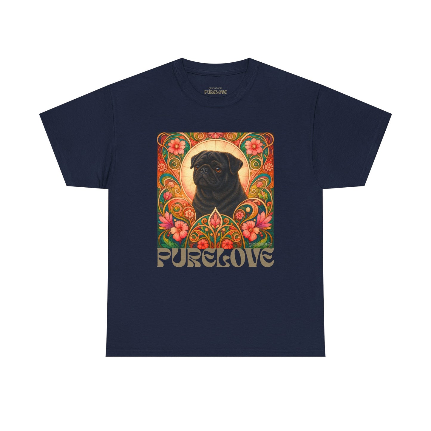 Pug Black Vintage Graphic T-Shirt – Unisex Cotton Tee for Dog Lovers