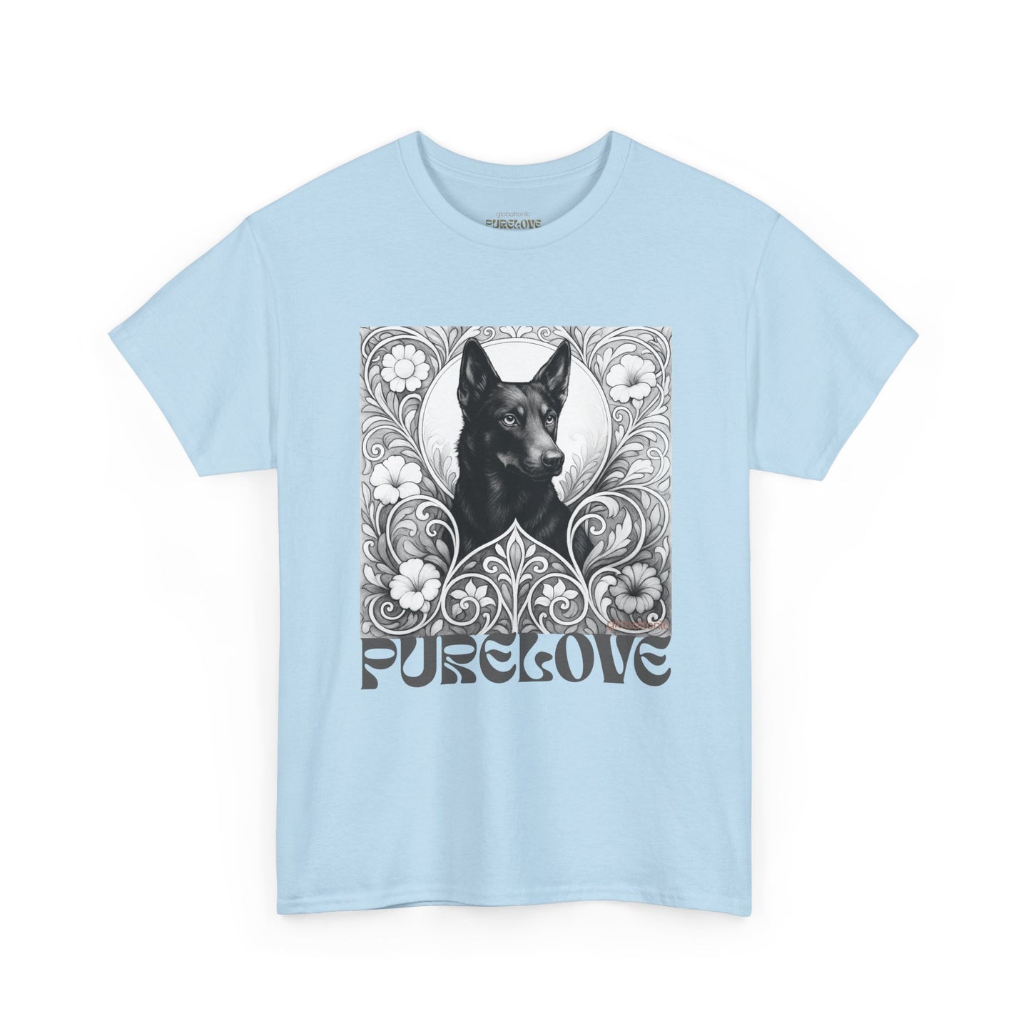 Kelpie Black Vintage Unisex Cotton Tee for Dog Lovers (Black & White)