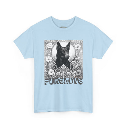 Kelpie Black Vintage Unisex Cotton Tee for Dog Lovers (Black & White)