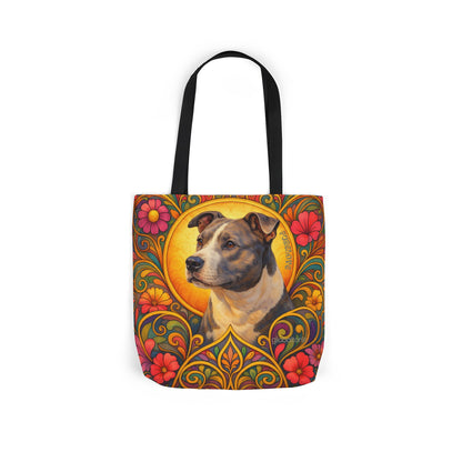 Staffy Grey & White All-Over Print Canvas Tote Bag – Colourful Artistic Dog Lover Gift