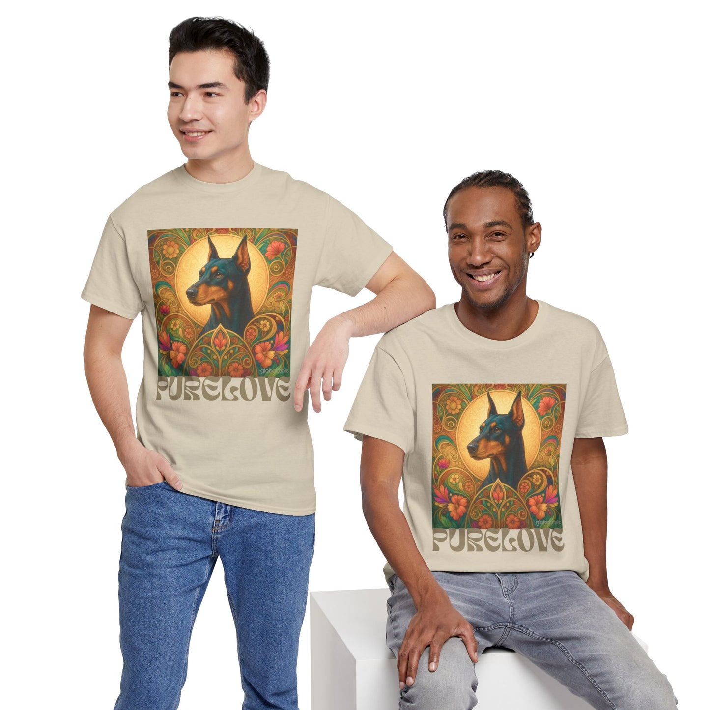 Doberman Vintage Graphic T-shirt - Unisex Cotton Tee for Dog Lovers